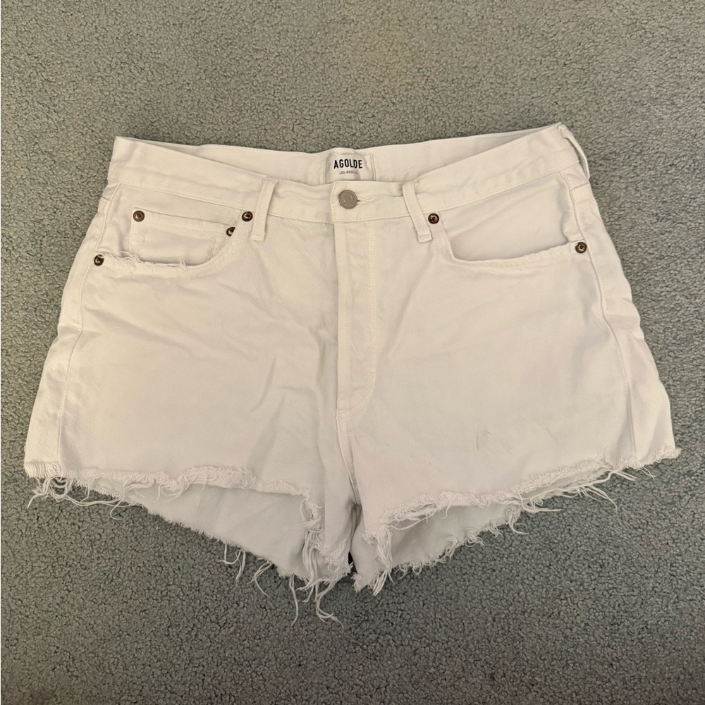 Agolde Women's White Denim Shorts